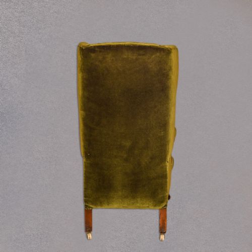 fig 3. Victorian Wing Back Chair, Green Velvet c.1850