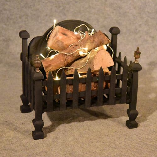 Antique Fire Basket Chimney Hearth Fireplace Iron Grate C1900