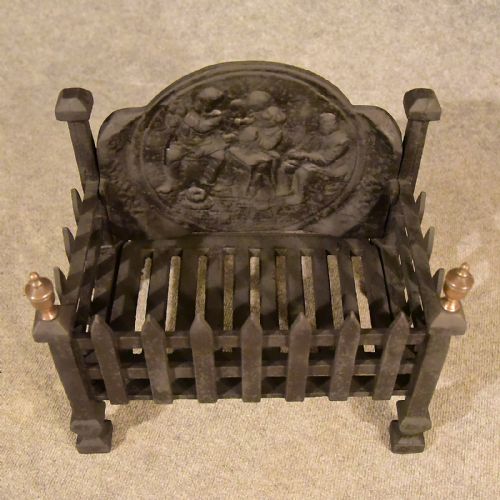 fig 2. Antique Fire Basket Chimney Hearth Fireplace Iron Grate c1900