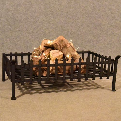 Large Antique Fire Basket Chimney Hearth Fireplace Iron Grate C1900