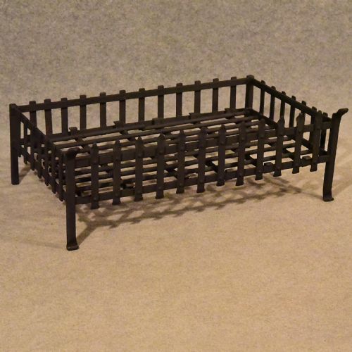 fig 2. Large Antique Fire Basket Chimney Hearth Fireplace Iron Grate c1900