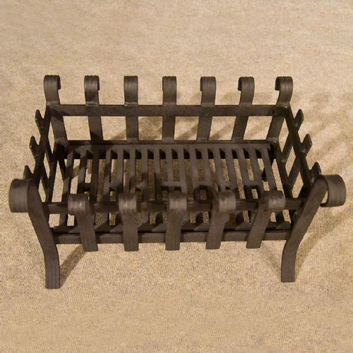 fig 2. Antique Fire Basket Chimney Hearth Fireplace Iron Grate c1900