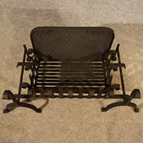 fig 2. Antique Fire Basket Chimney Hearth Fireplace Iron Grate c1900