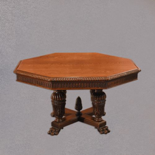 fig 2. Victorian Octagonal, Oak Dining Table, c.1850