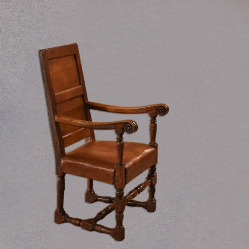 fig 2. C18th and Later Pair of Panel Back Armchairs
