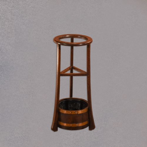 Edwardian Oak Stick Stand, R.A. Lister & Co, C.1910