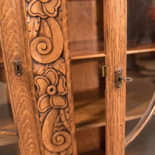 fig 3. Art Deco Bookcase Display Cabinet Oak English Made Top Quality c1930