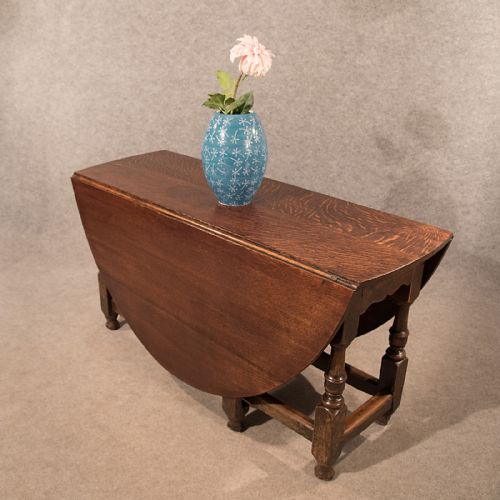 Antique Oak Dining Kitchen Table Large Gate Leg Folding Drop Leaf Georgian C1800