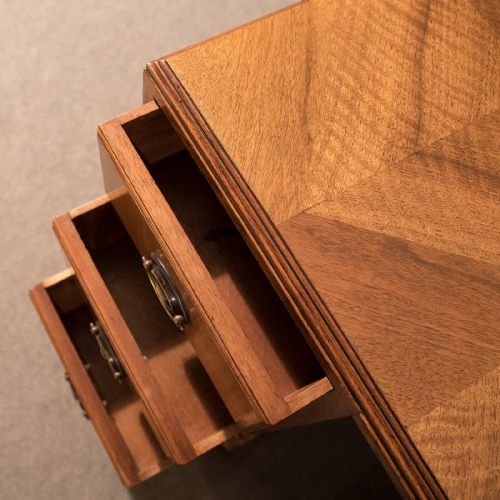 fig 2. Antique Pedestal Desk Study Office Library Table Quality Art Deco Walnut c1920