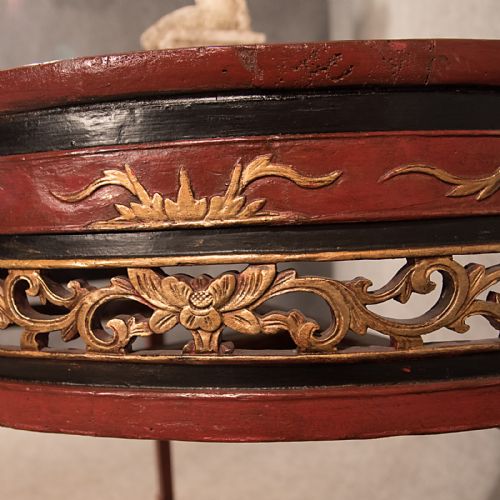 fig 2. Antique Centre Display Table Pair of Demi Lune Side Lamp Tables Chinese c1850