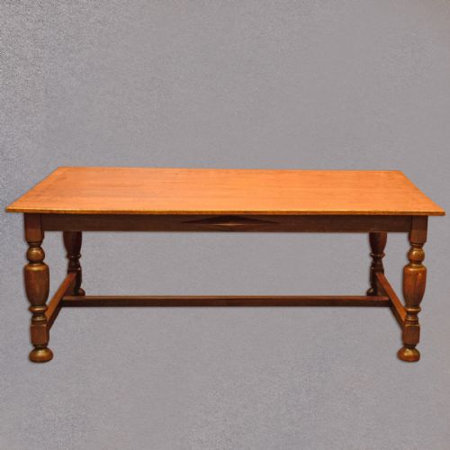 fig 1. Victorian Large Country Kitchen Oak Table, c.1900