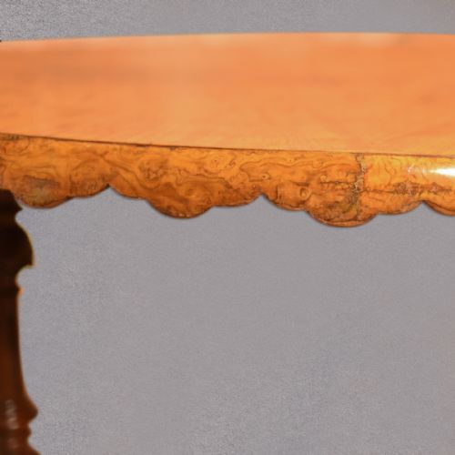 fig 3. Victorian Burr Walnut Stretcher Table, c.1860