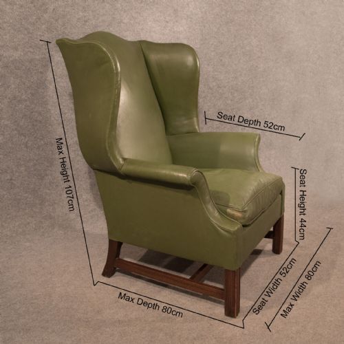 fig 1. Antique Leather Armchair Large Wing Gentleman's Chair English Victorian c1900