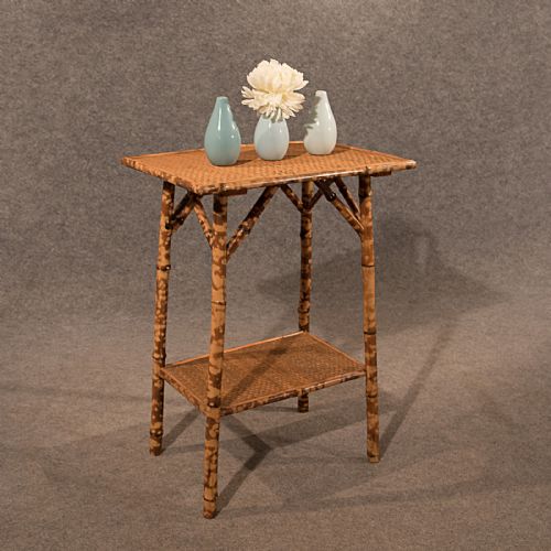 Antique Side Table Lamp Two Tier Bamboo 19th Century Oriental Victorian C1900