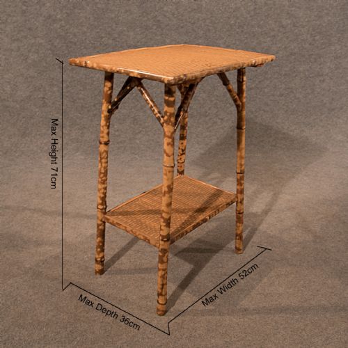 fig 1. Antique Side Table Lamp Two Tier Bamboo 19th Century Oriental Victorian c1900