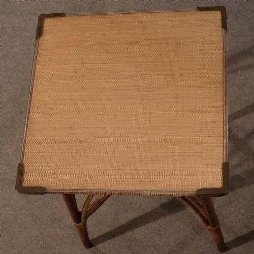 fig 3. Antique Side Table Lamp Two Tier Bamboo Cane Oriental Style Edwardian c1910