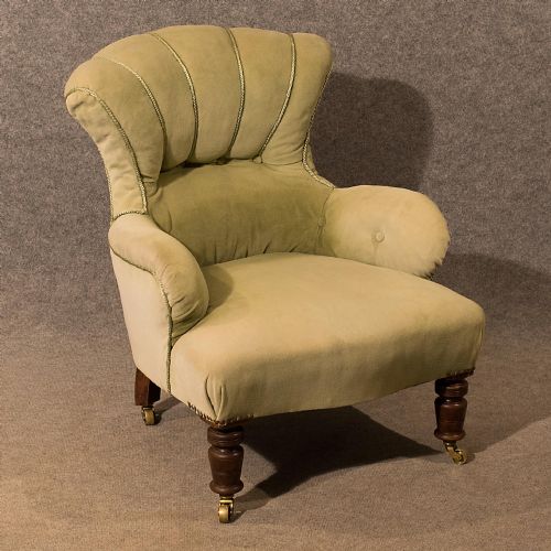Antique Quality Armchair Mahogany Salon Easy Chair Comfortable Victorian C1890