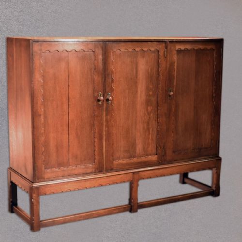 Arts & Crafts Oak Larder Cabinet, C.1900