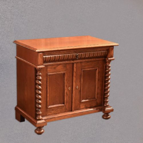 Antique French Oak Two Door Cabinet, C.1910