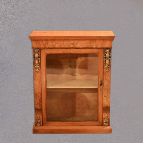 Victorian Burr Walnut Pier Cabinet, C.1850