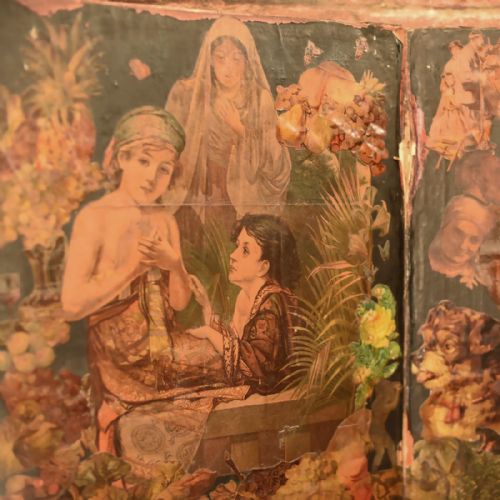 fig 2. Victorian Scrap Screen, 4 Fold Panel, c.1880