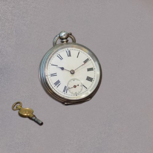 fig 1. Antique Silver Cased Pocket Watch Chester 1884