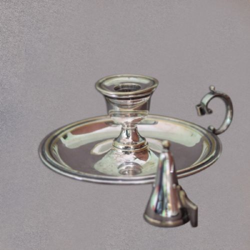 fig 1. Victorian Silvered Chamberstick, Candlestick, c.1901