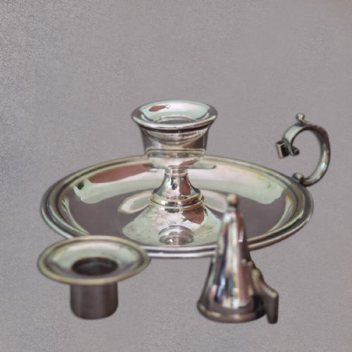 fig 2. Victorian Silvered Chamberstick, Candlestick, c.1901