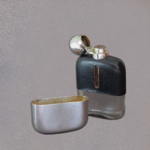 fig 2. Antique Silvered Hip Flask, James Dixon & Sons c.1880