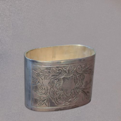 fig 2. Antique Silvered Hip Flask, K.P. c.1900