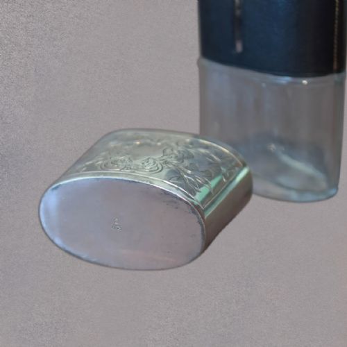 fig 3. Antique Silvered Hip Flask, K.P. c.1900