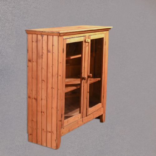 fig 2. Victorian Pine Glazed Two Door Bookcase, c.1900