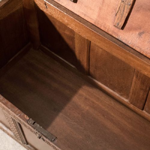 fig 3. Antique Oak Mid-Size Chest Coffer Trunk Box English Early 18th Century c1700