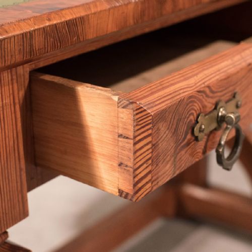 fig 4. Antique Victorian Desk Library Table Pitch Pine Top Quality Pugin Gothic c1850