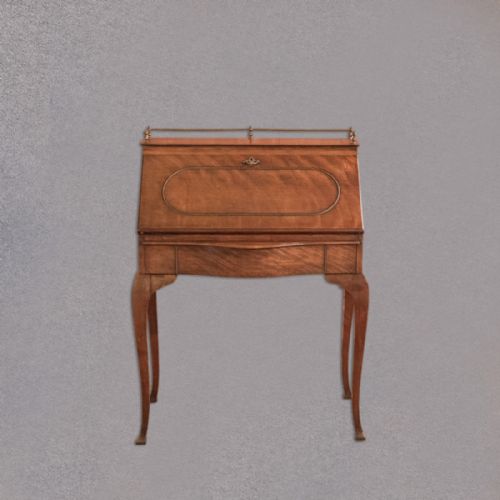 fig 1. Antique Bureau de Dame, Mahogany Writing Desk, French Fall Front Cabinet c1900