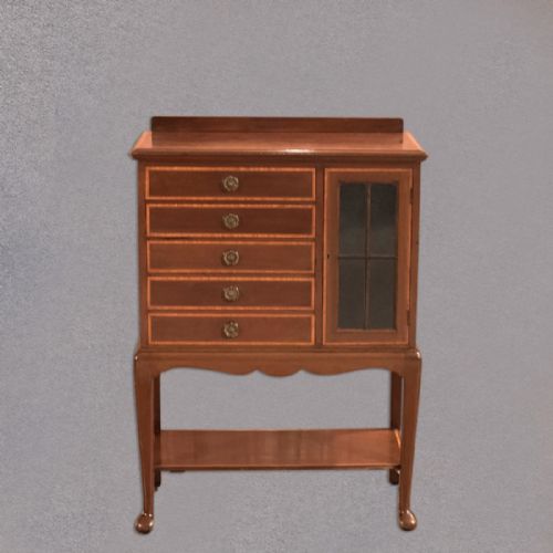 fig 1. Antique Music Cabinet, Mahogany, English, Lidstone London, Cupboard c.1910