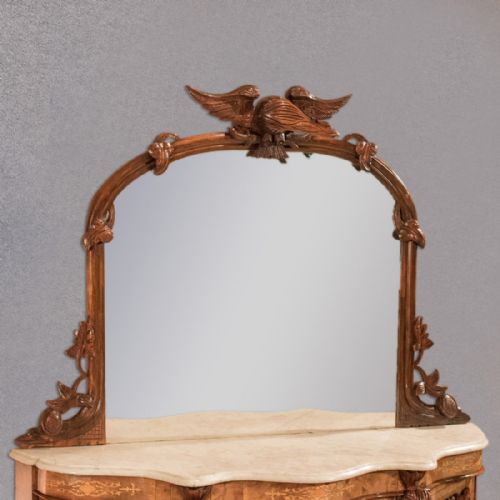 fig 1. Antique Serpentine Sideboard, Walnut Buffet, Credenza, Server, Cabinet c.1850