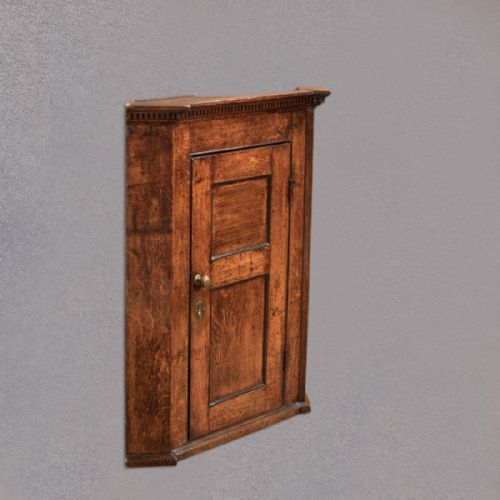 fig 1. Antique Corner Cabinet, Georgian Oak Hanging Cupboard, English Country c.1750