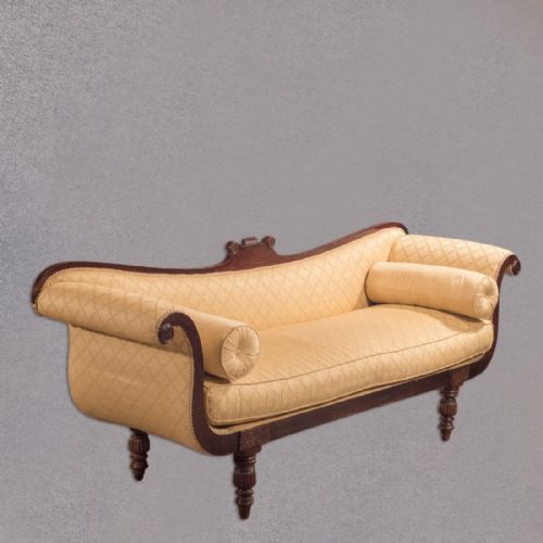 Antique Regency Sofa, English Day Bed, Mahogany C.1830 3 or 4 Seater
