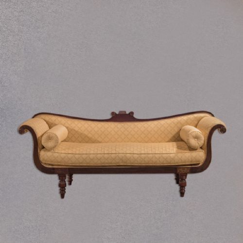 fig 1. Antique Regency Sofa, English Day Bed, Mahogany c.1830 3 or 4 Seater