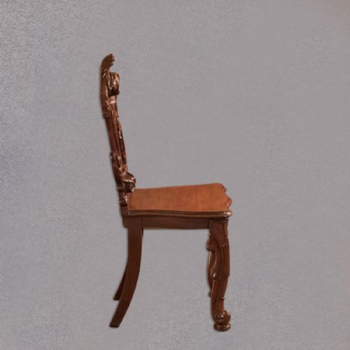 fig 2. Antique Solid Shield Back Hall Chair, Scottish Polished Walnut, Furniture c.1880