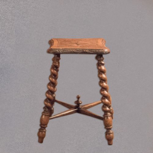 fig 1. Victorian Turned Oak Stool, c.1880