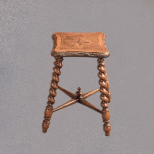 fig 2. Victorian Turned Oak Stool, c.1880