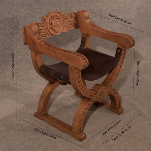 fig 1. Antique French Beech & Leather Study Chair Quality c1910