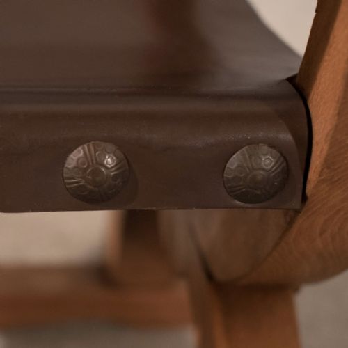 fig 3. Antique French Beech & Leather Study Chair Quality c1910