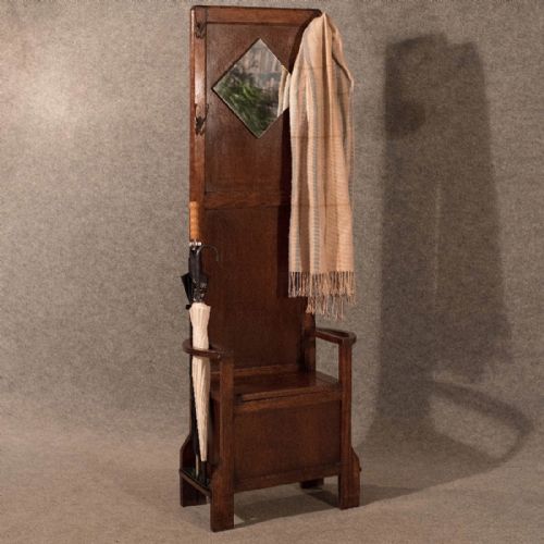 Antique Oak Hall Stand Edwardian C1910