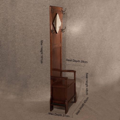 fig 1. Antique Oak Hall Stand Edwardian c1910