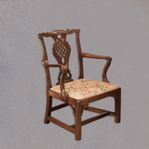 George III Open Armchair, in the Manner of Robert Manwaring
