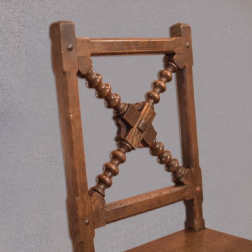 fig 2. Late Victorian Pair of Oak Hall Chairs