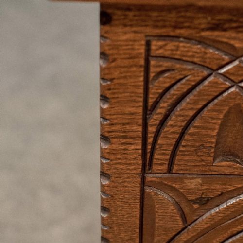 fig 4. Antique Oak Small Sword Chest Coffer Trunk Blanket Box English Window Seat c1800